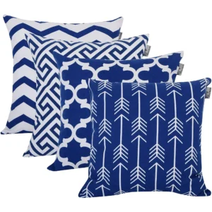 Printed Cushion Covers Set of 4 - Decorative Square Throw Pillow Cover