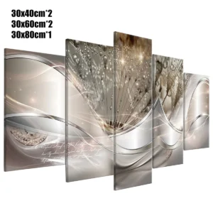 Abstract Wall Art Painting - 5 Pieces Wall Art Canvas - Flowing Water